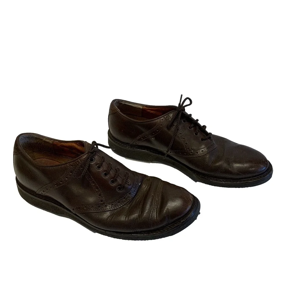 Johnson & Murphy Men's Leather Golf Shoes Waterproof Sz 10M Italy‎ Soft Spikes